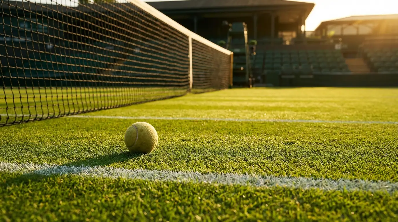 Wimbledon Rasen mit Netzblick am Centre Court