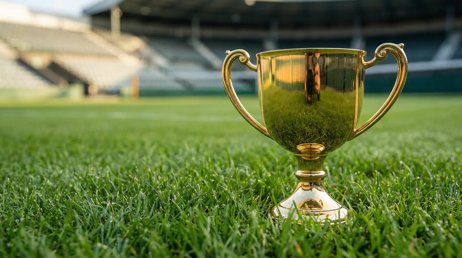 Wimbledon-Trophäe auf dem Centre Court Rasen
